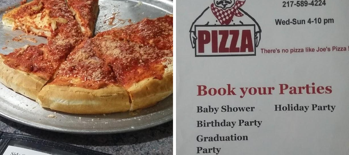 Joe's Pizza Menu